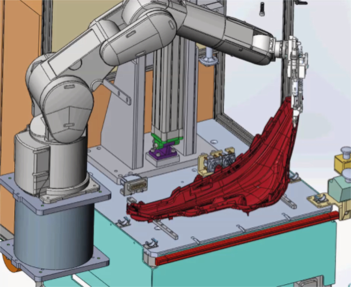 Ilustracija: Snimak ekrana simulacije robota koji izvodi zavrtanje automobilskog svetla