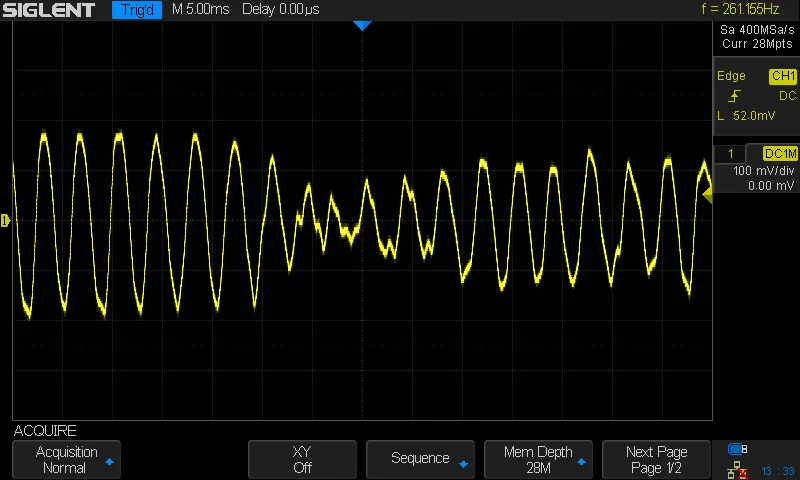 A close-up view of the dissolve engine's AM and FM applied to the signal.