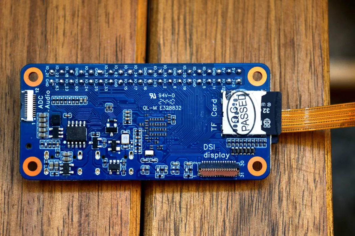 A top-down shot of the board's backside.