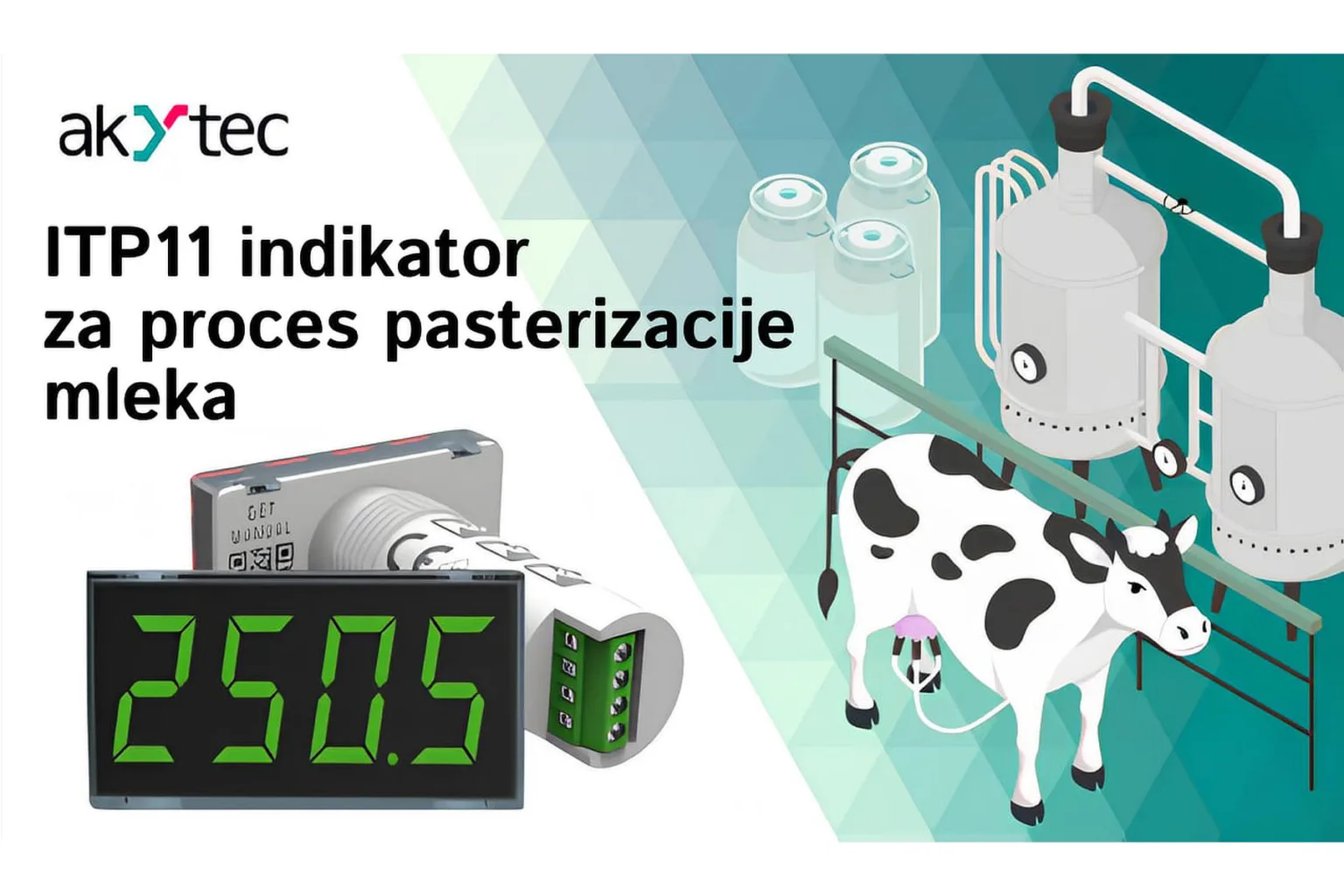 Proces pasterizacije mleka i akYtec ITP11 indikator