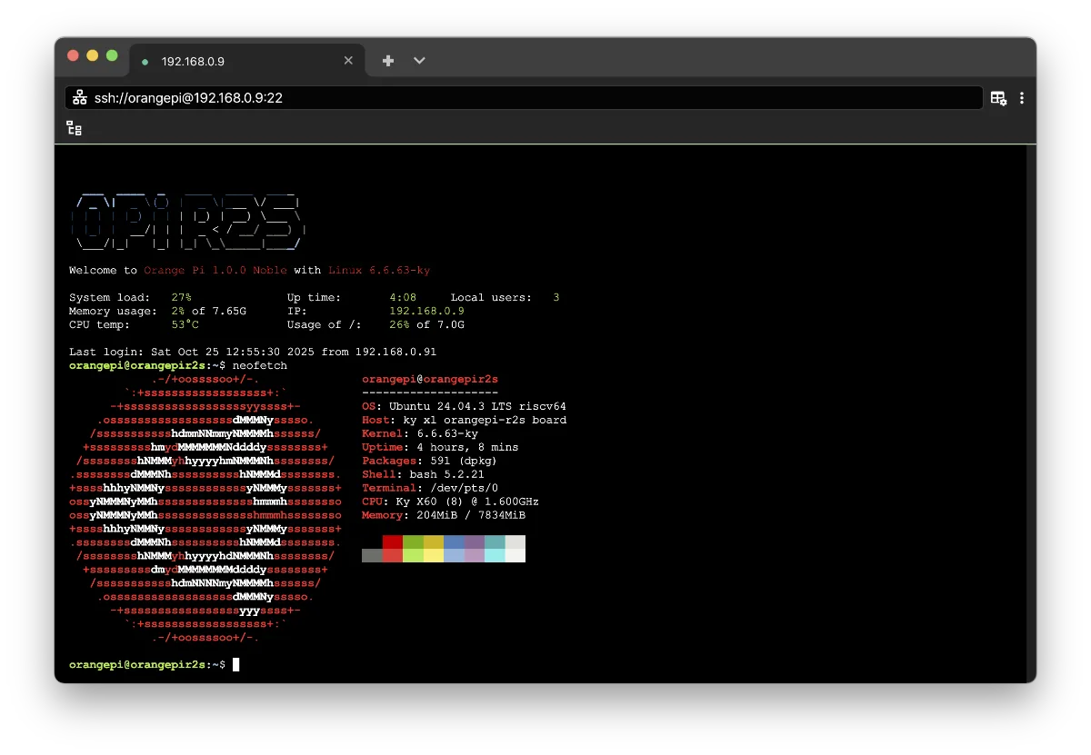 Ubuntu 24.04 on Orange Pi R2S