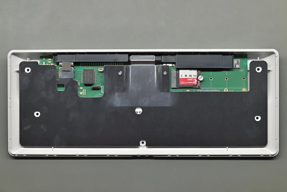 A top-down view of the unit showing its large internal heatsink.