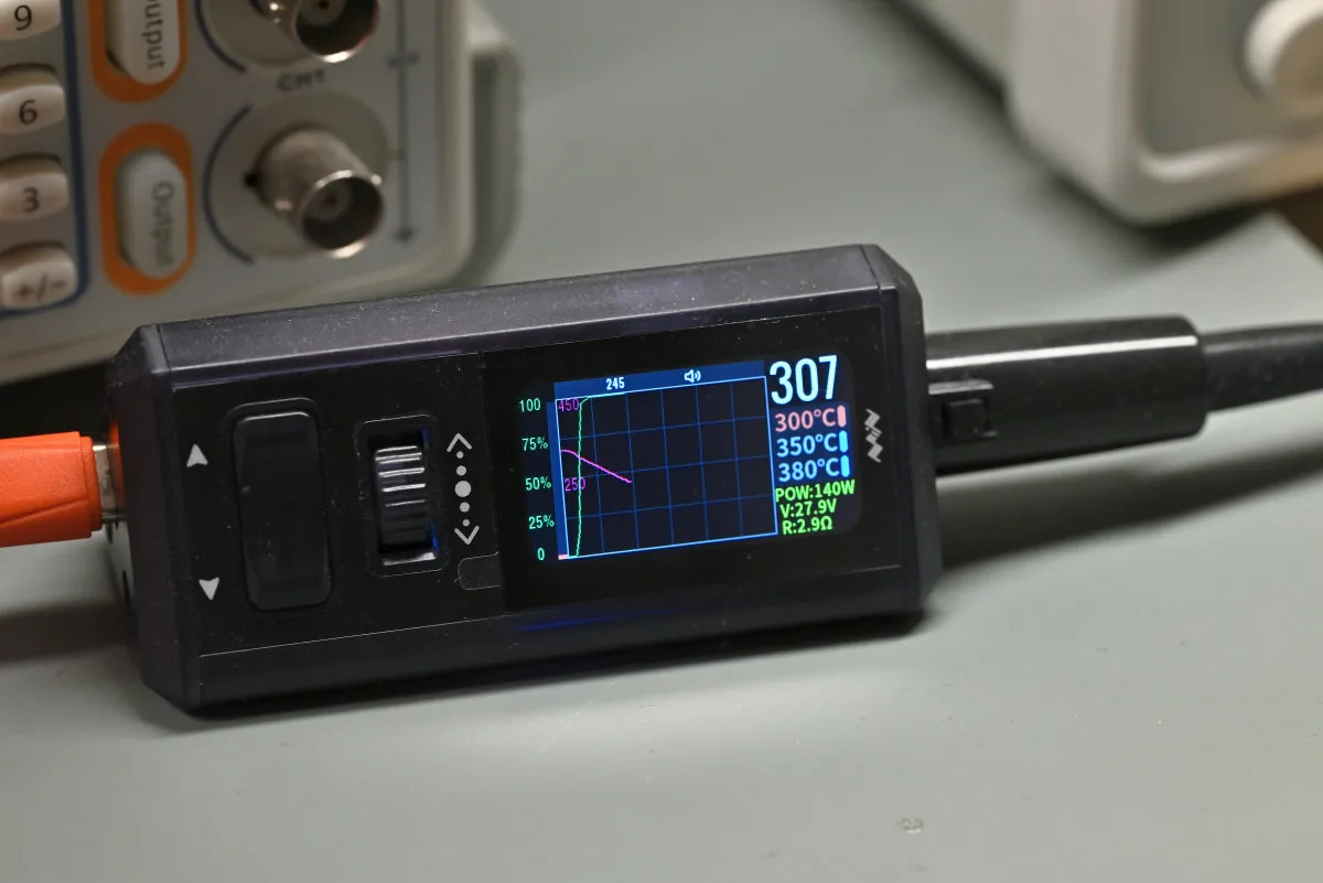 A photo of the TS1M's graphical heating interface on the station's screen.